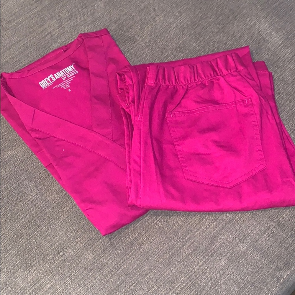 Pink Top and Bottom Scrub
